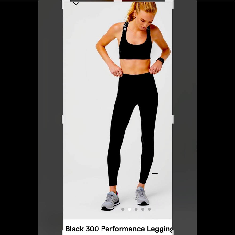 Figs, black leggings and sports bra
